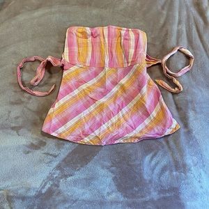Maurices plaid halter, open back